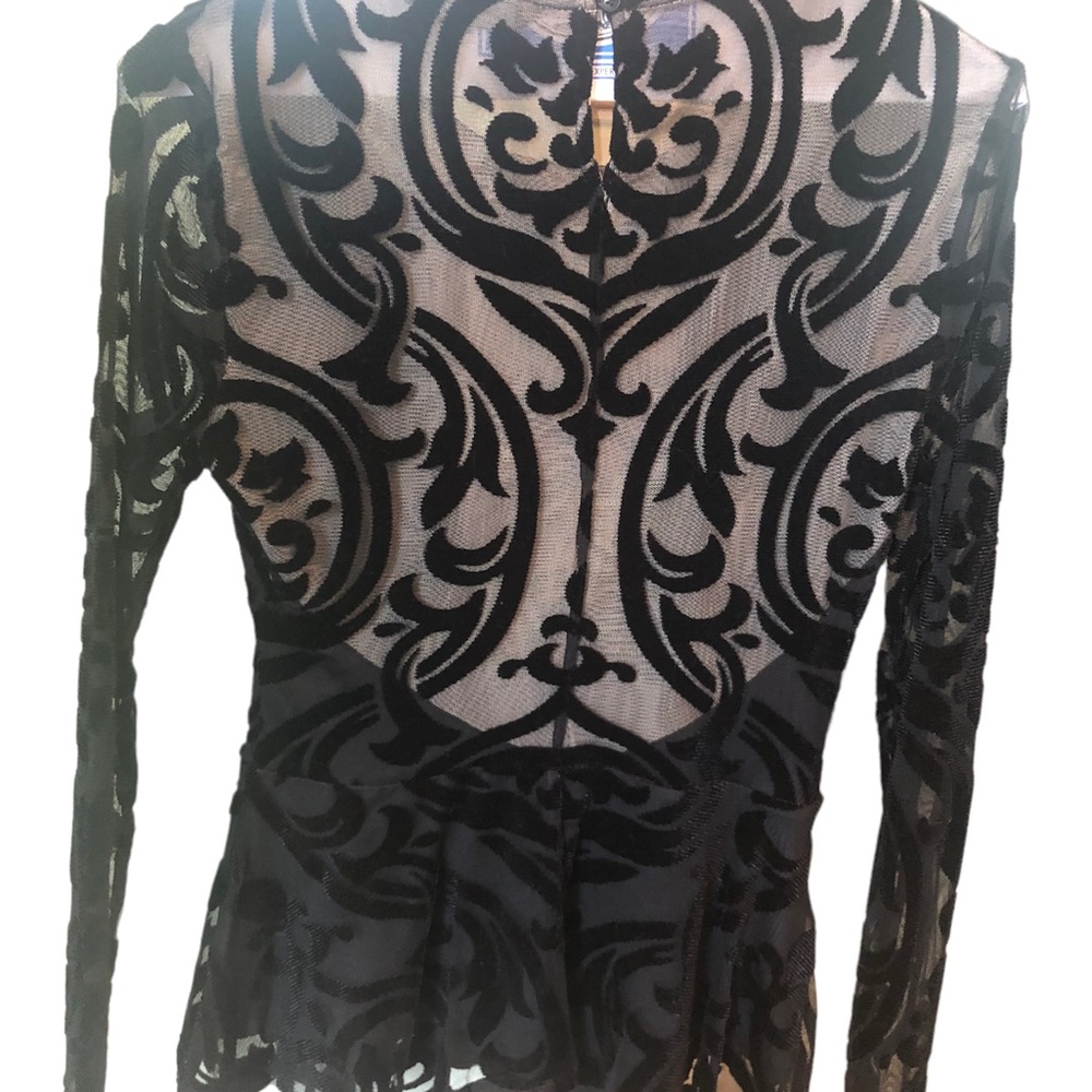Black velvet top.